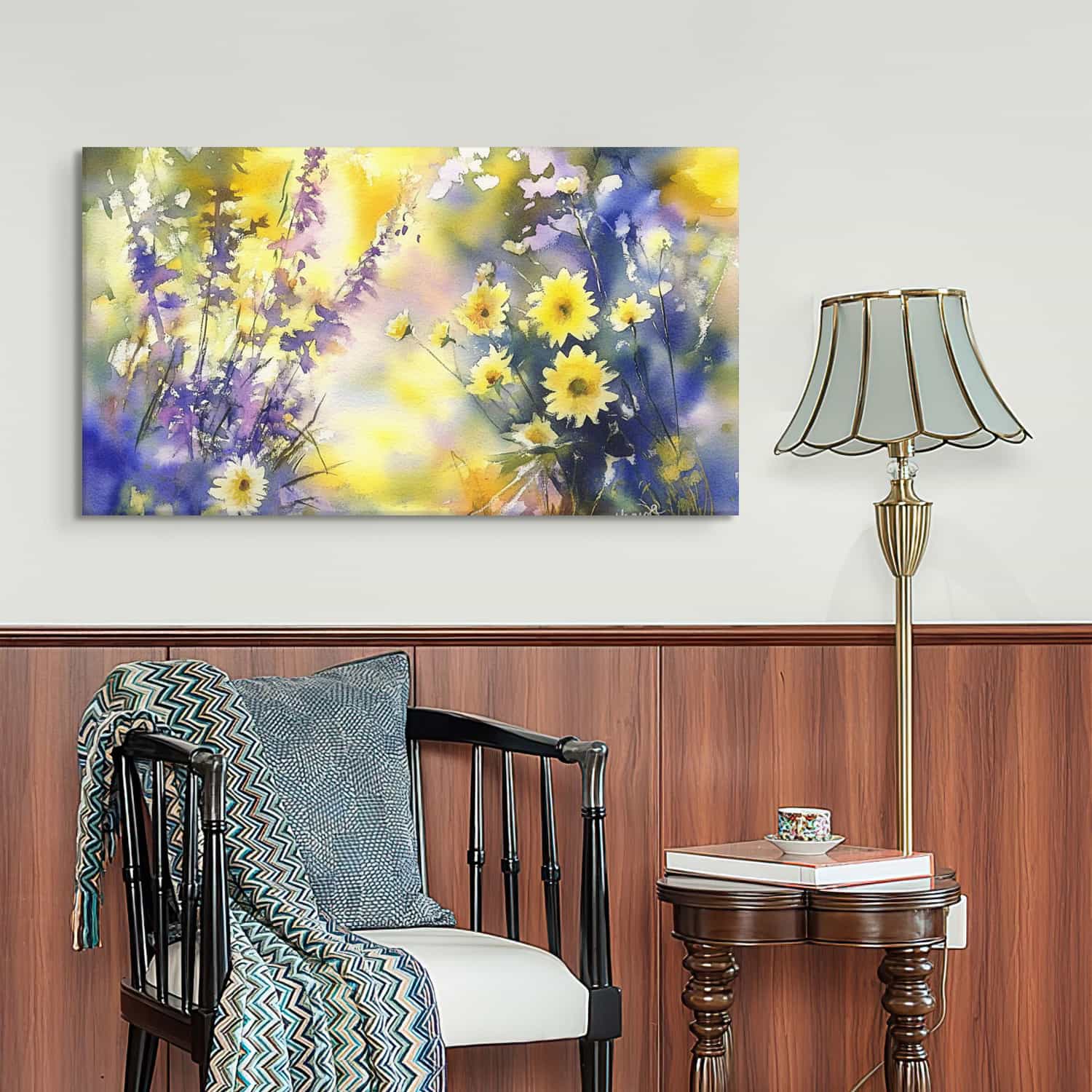 Purple Yellow Flower Canvas Art