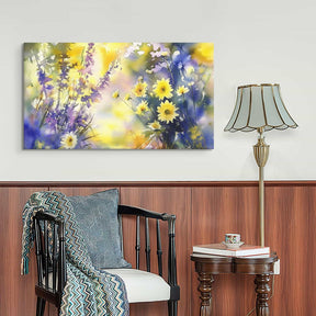 Purple Yellow Flower Canvas Art