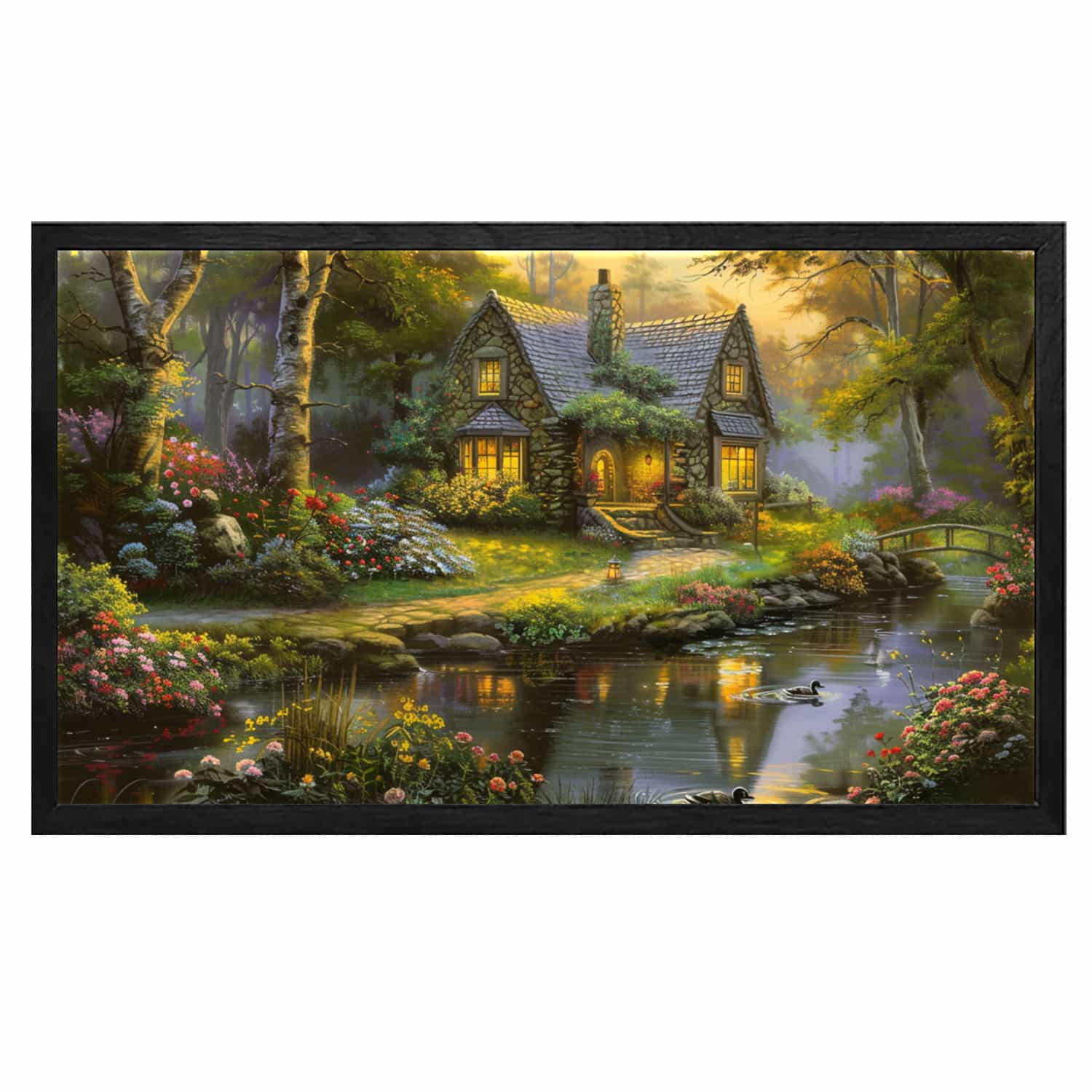 House By River Canvas Art