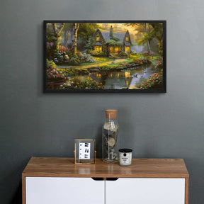 House By River Canvas Art