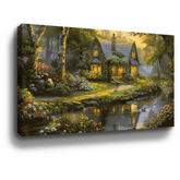 House By River Canvas Art
