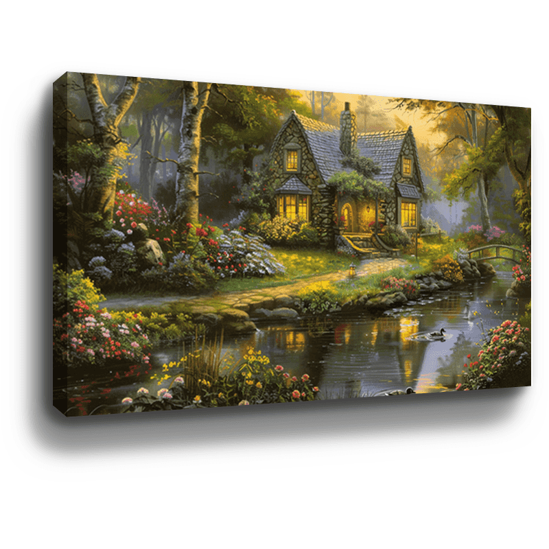 House By River Canvas Art