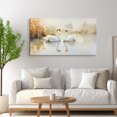 Two Swans Canvas Art