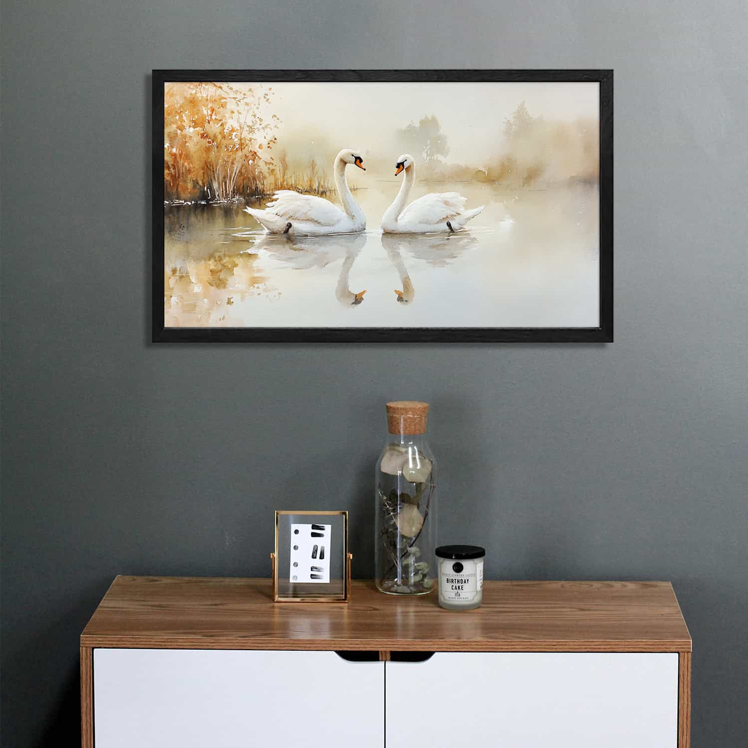 Two Swans Canvas Art