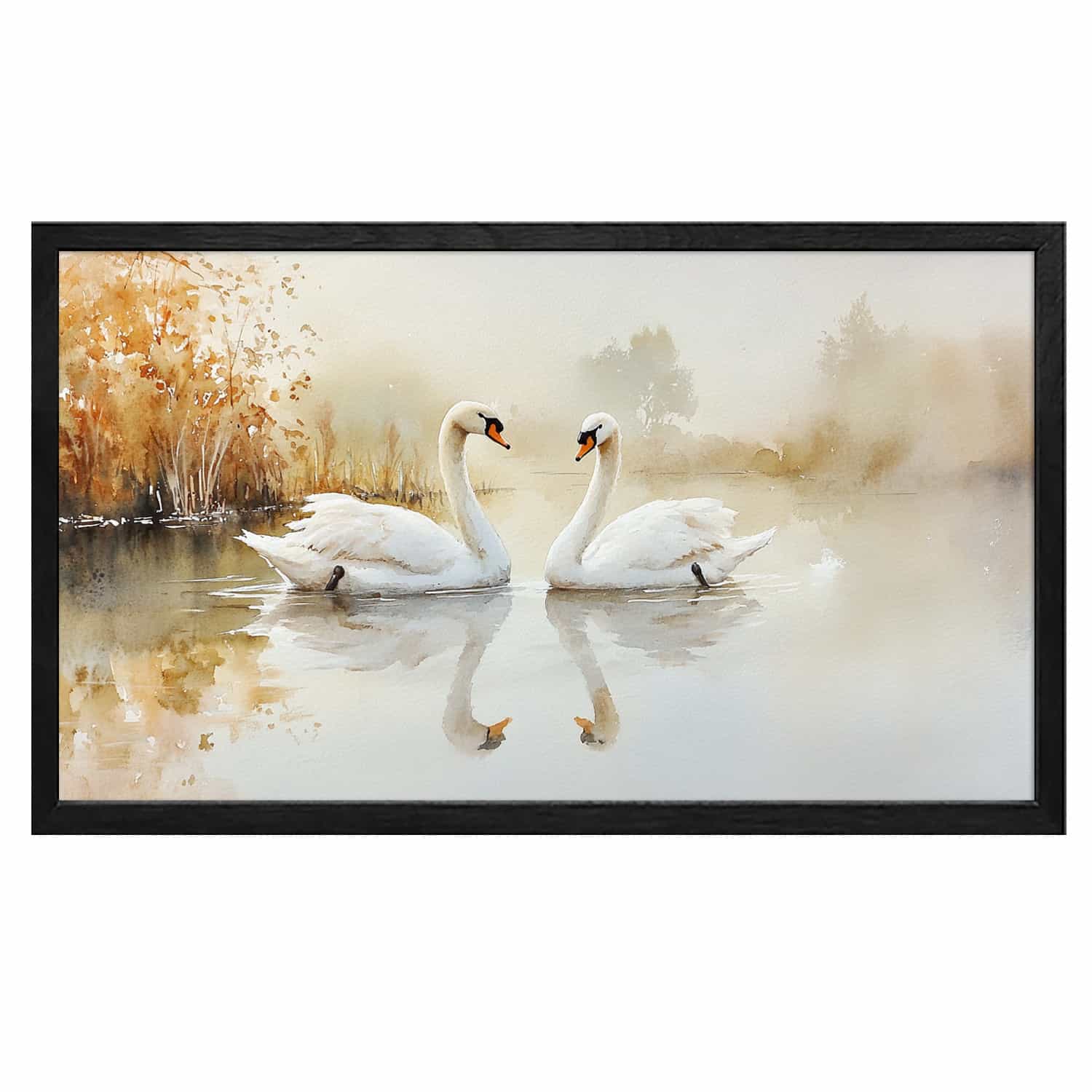 Two Swans Canvas Art
