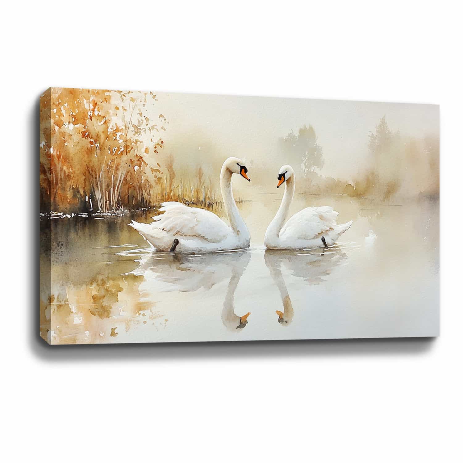 Two Swans Canvas Art