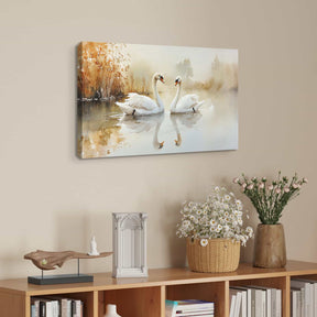 Two Swans Canvas Art
