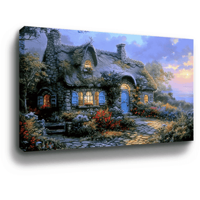 Cottage Candle Light vintage Canvas Art