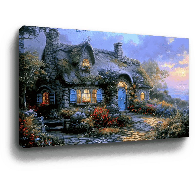 Cottage Candle Light vintage Canvas Art