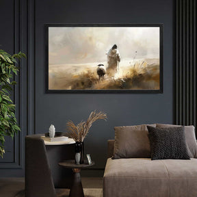 Jesus And Lamb Canvas Art