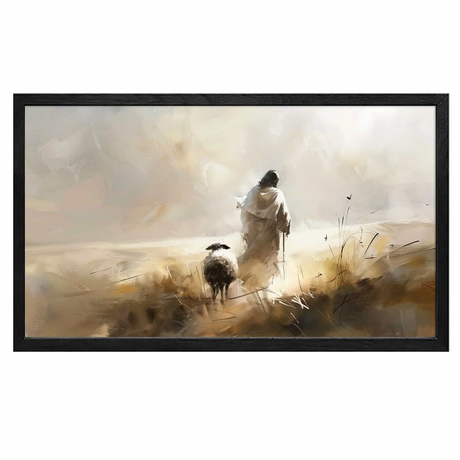 Jesus And Lamb Canvas Art