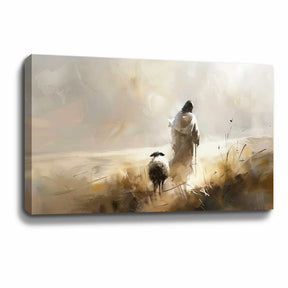 Jesus And Lamb Canvas Art