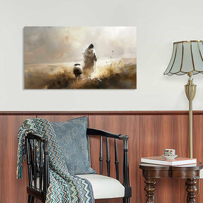 Jesus And Lamb Canvas Art