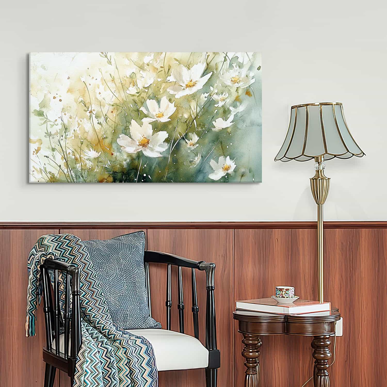 White Flower Canvas Art