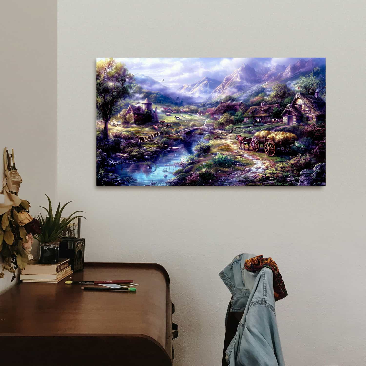 Cottage At The River Canvas Art