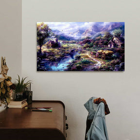 Cottage At The River Canvas Art