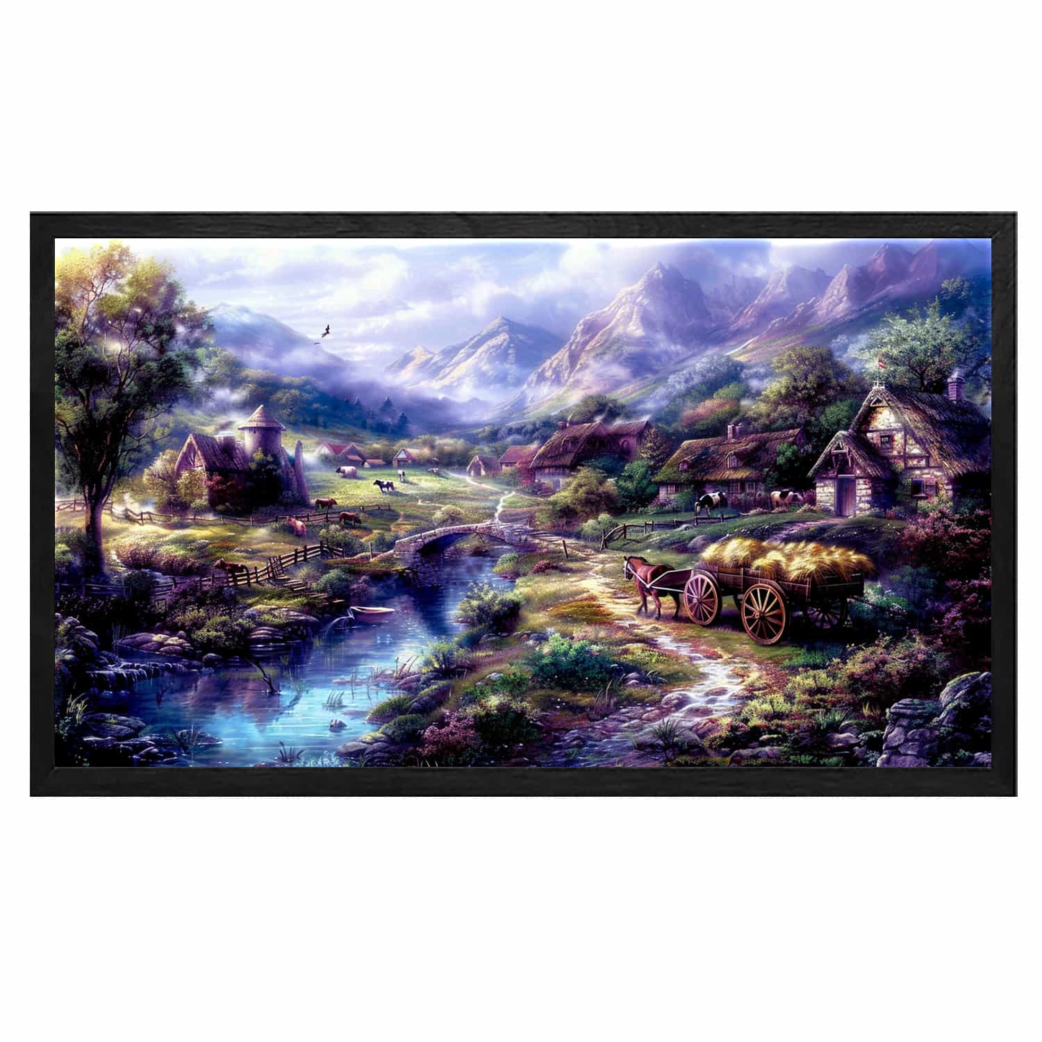 Cottage At The River Canvas Art