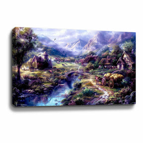 Cottage At The River Canvas Art