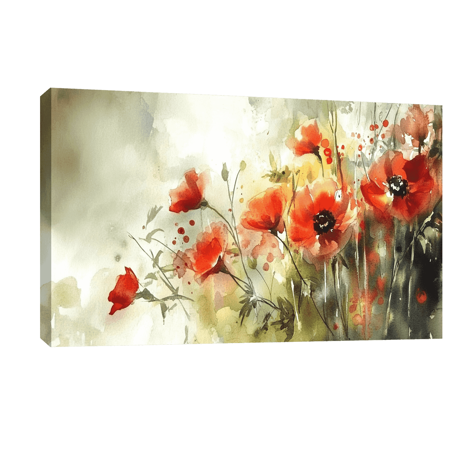 Red Yellow Flower Canvas Art