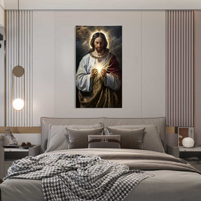 Prayer To The Sacred Heart Of Jesus Canvas Art