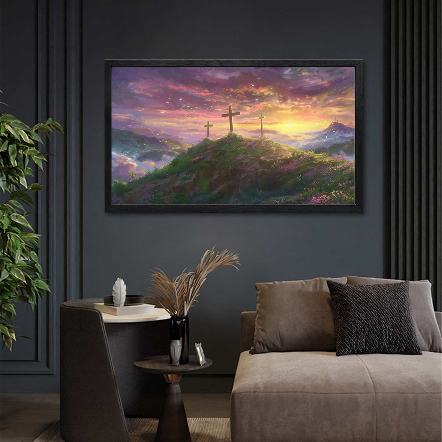 Cross On The Mountain Canvas Art