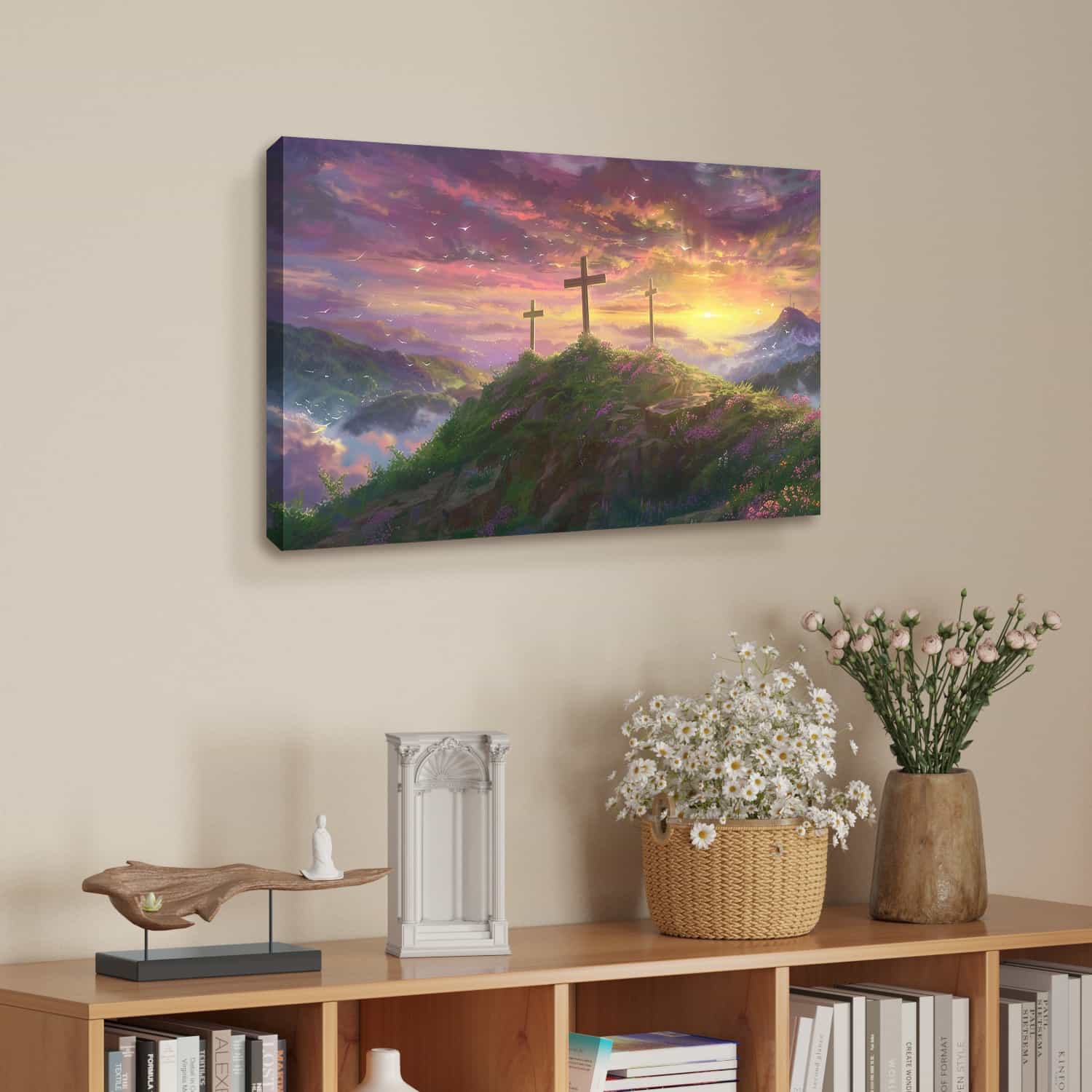 Cross On The Mountain Canvas Art