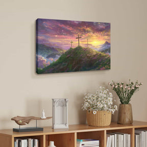 Cross On The Mountain Canvas Art
