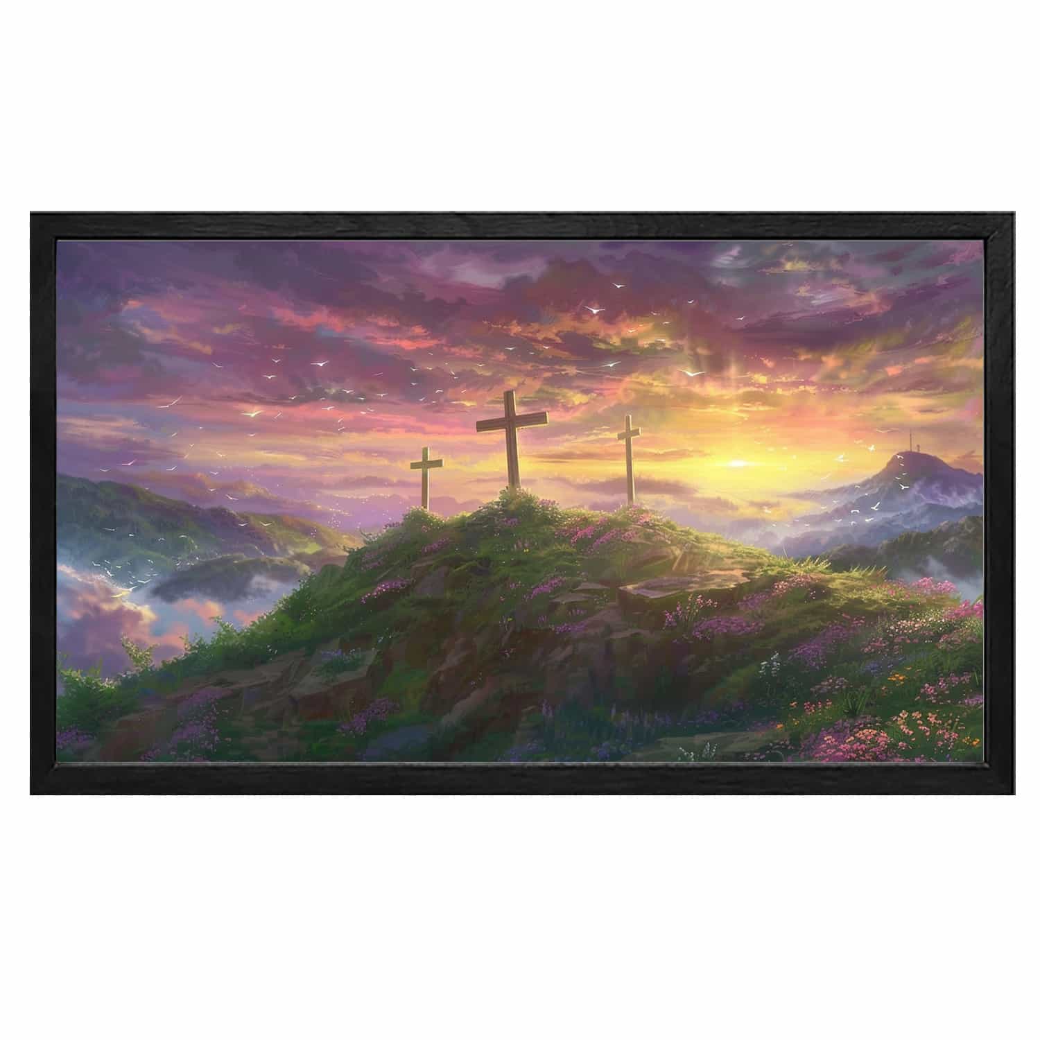 Cross On The Mountain Canvas Art