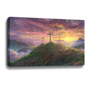Cross On The Mountain Canvas Art