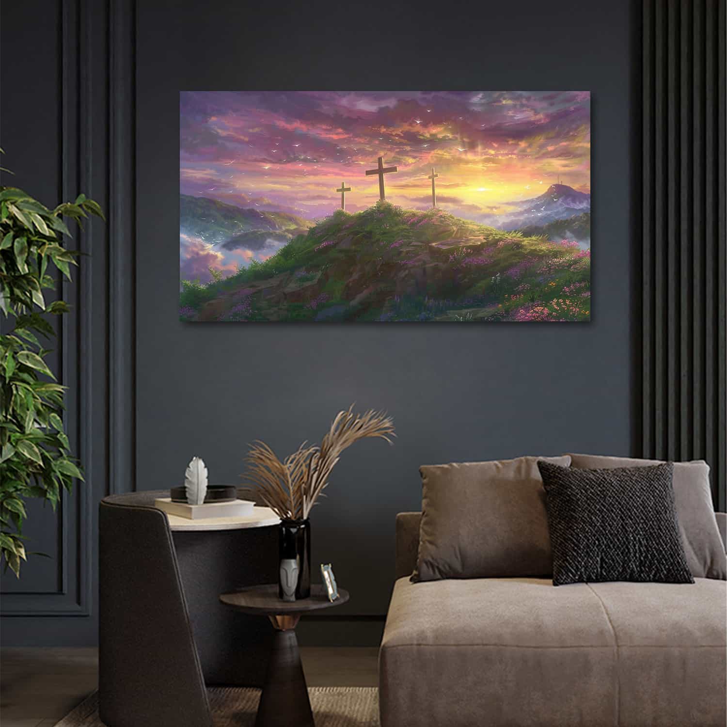 Cross On The Mountain Canvas Art