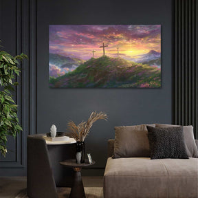 Cross On The Mountain Canvas Art
