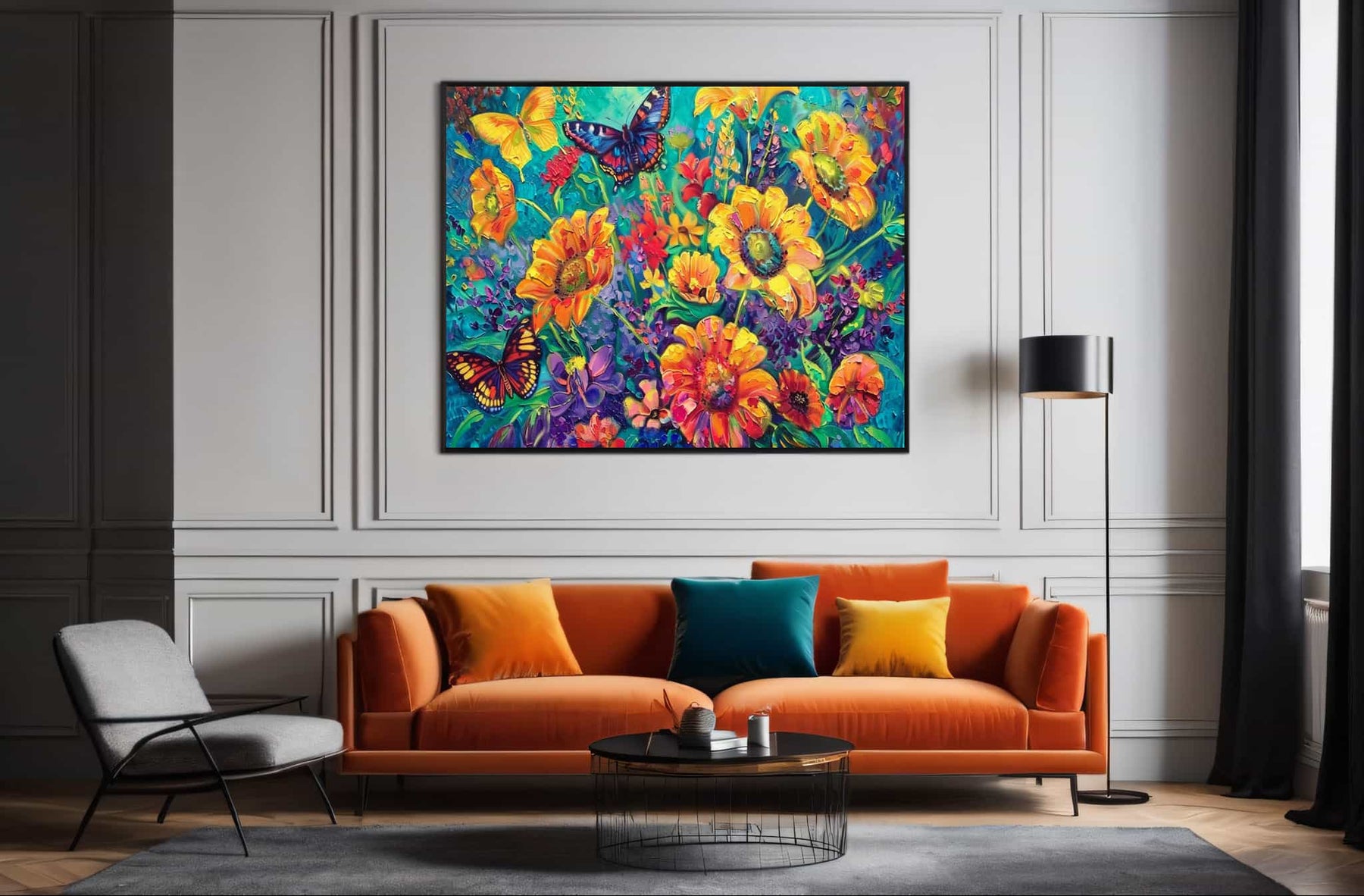 Butterfly And Flower Canvas Art
