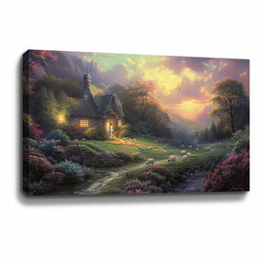 Jesus Cottage Canvas Art