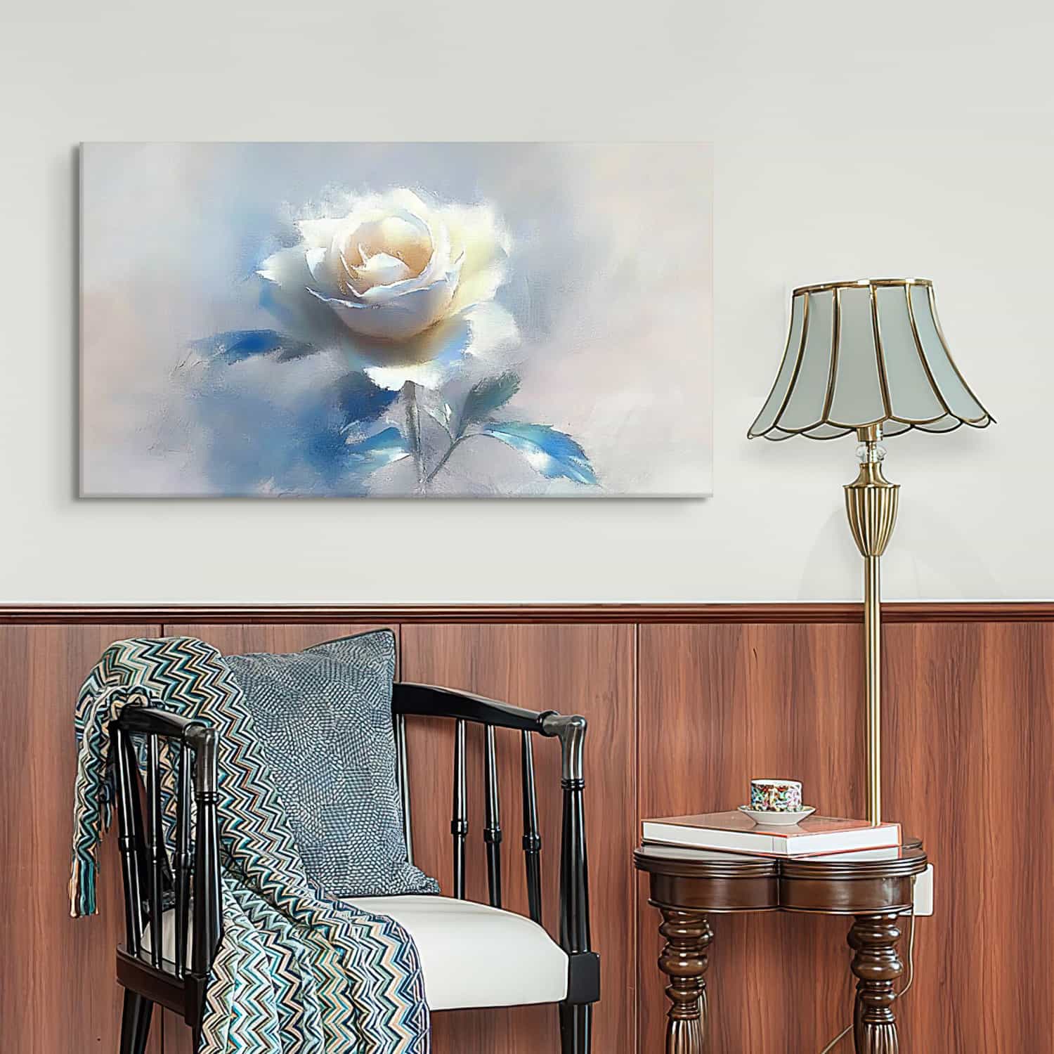 White Rose Canvas Art