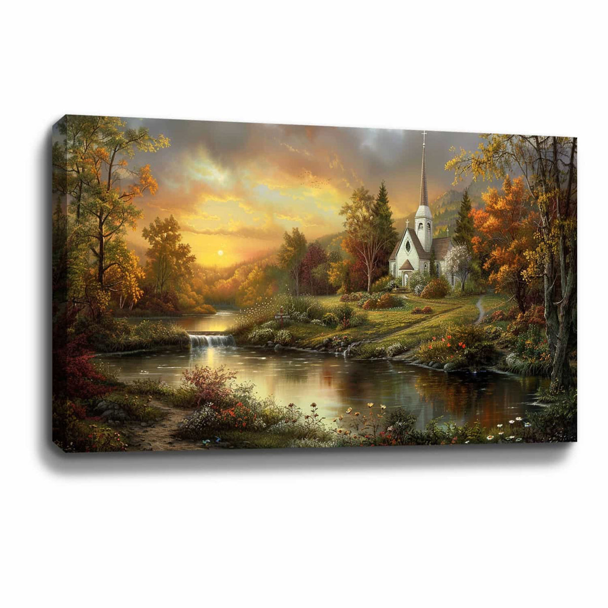 Village River Canvas Art