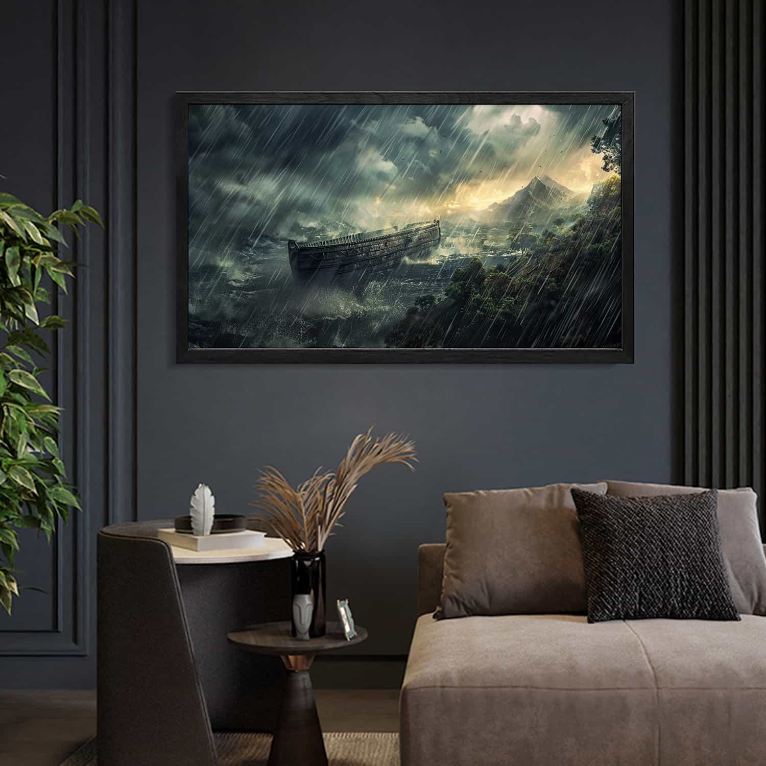 Noah Ark In The Storm Canvas Art