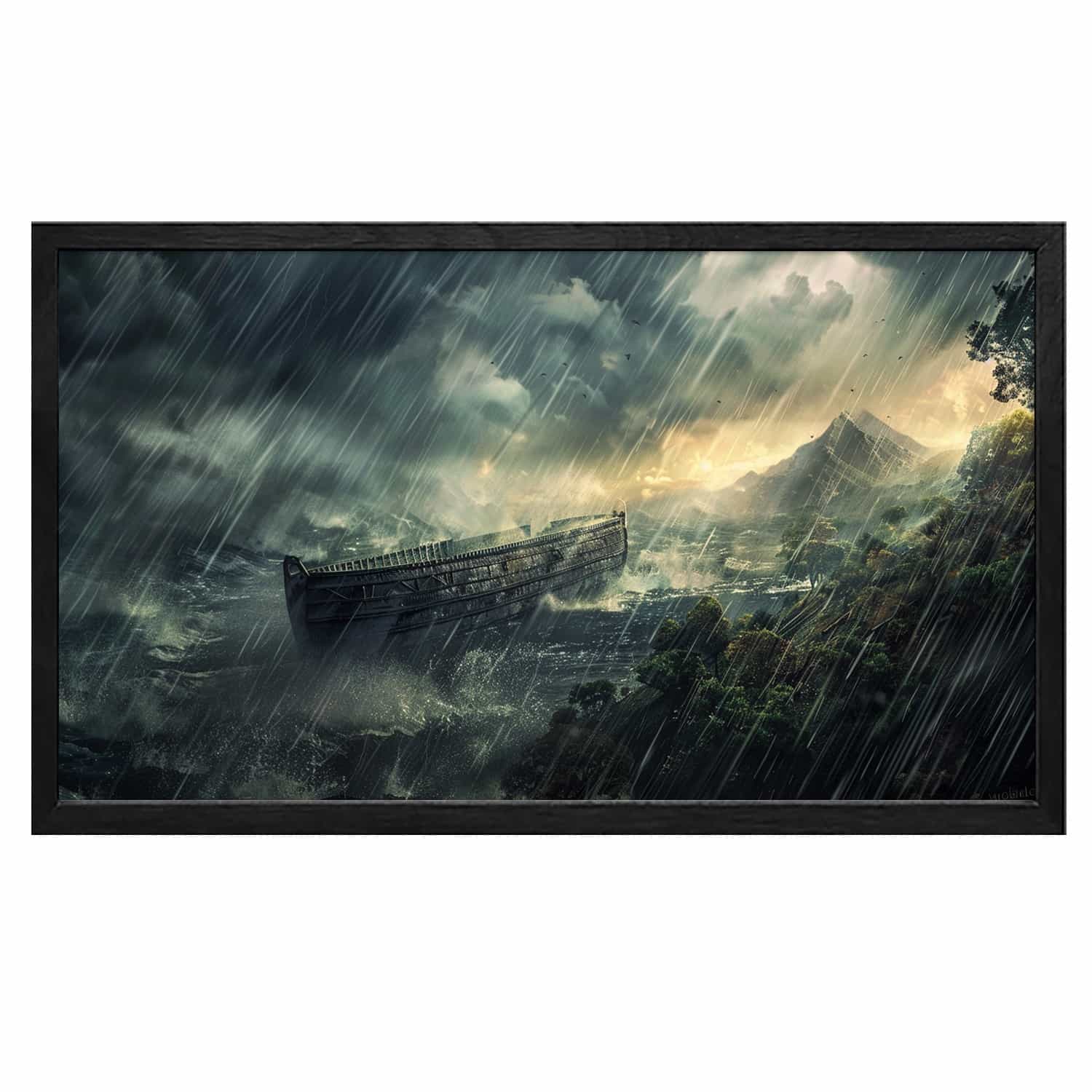 Noah Ark In The Storm Canvas Art