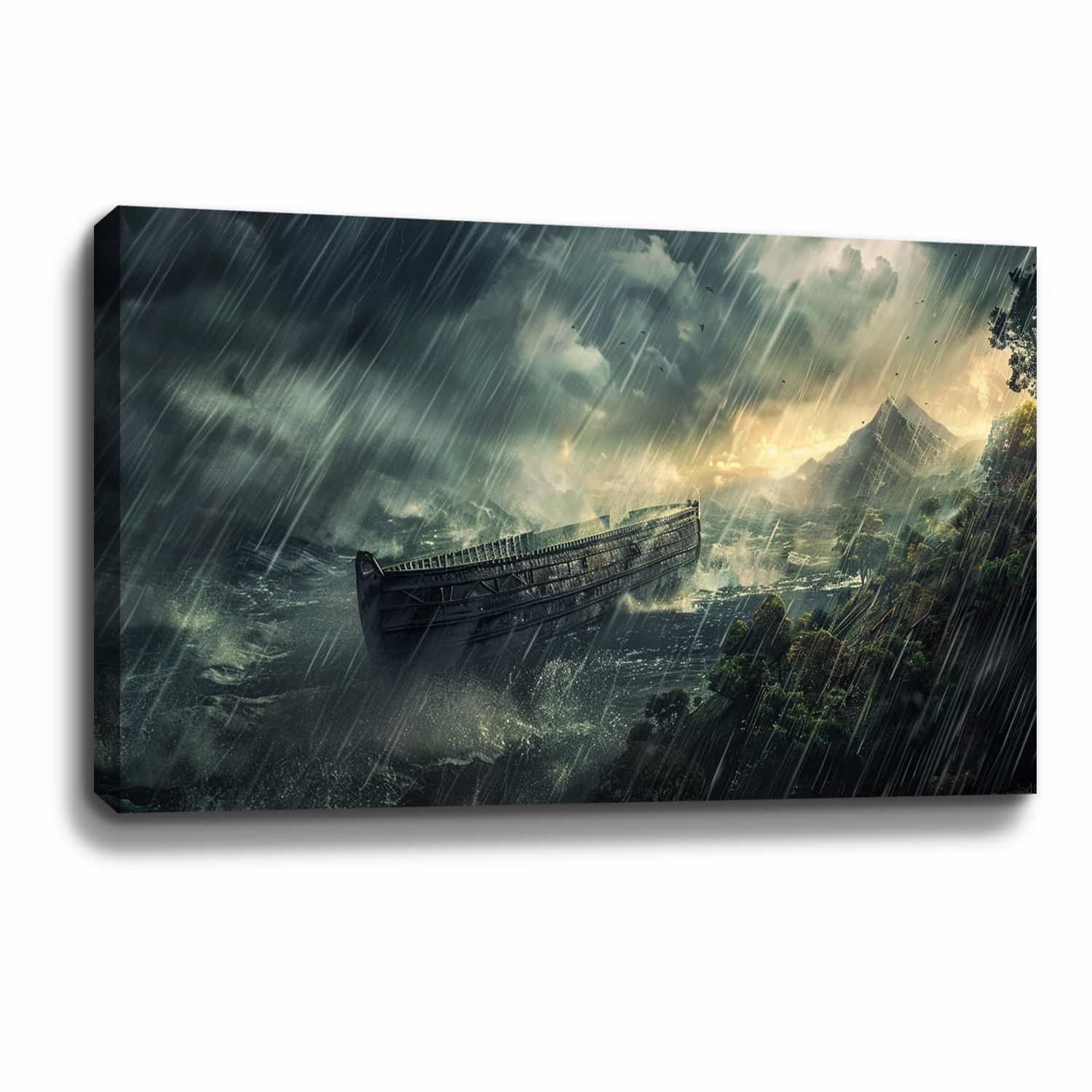 Noah Ark In The Storm Canvas Art