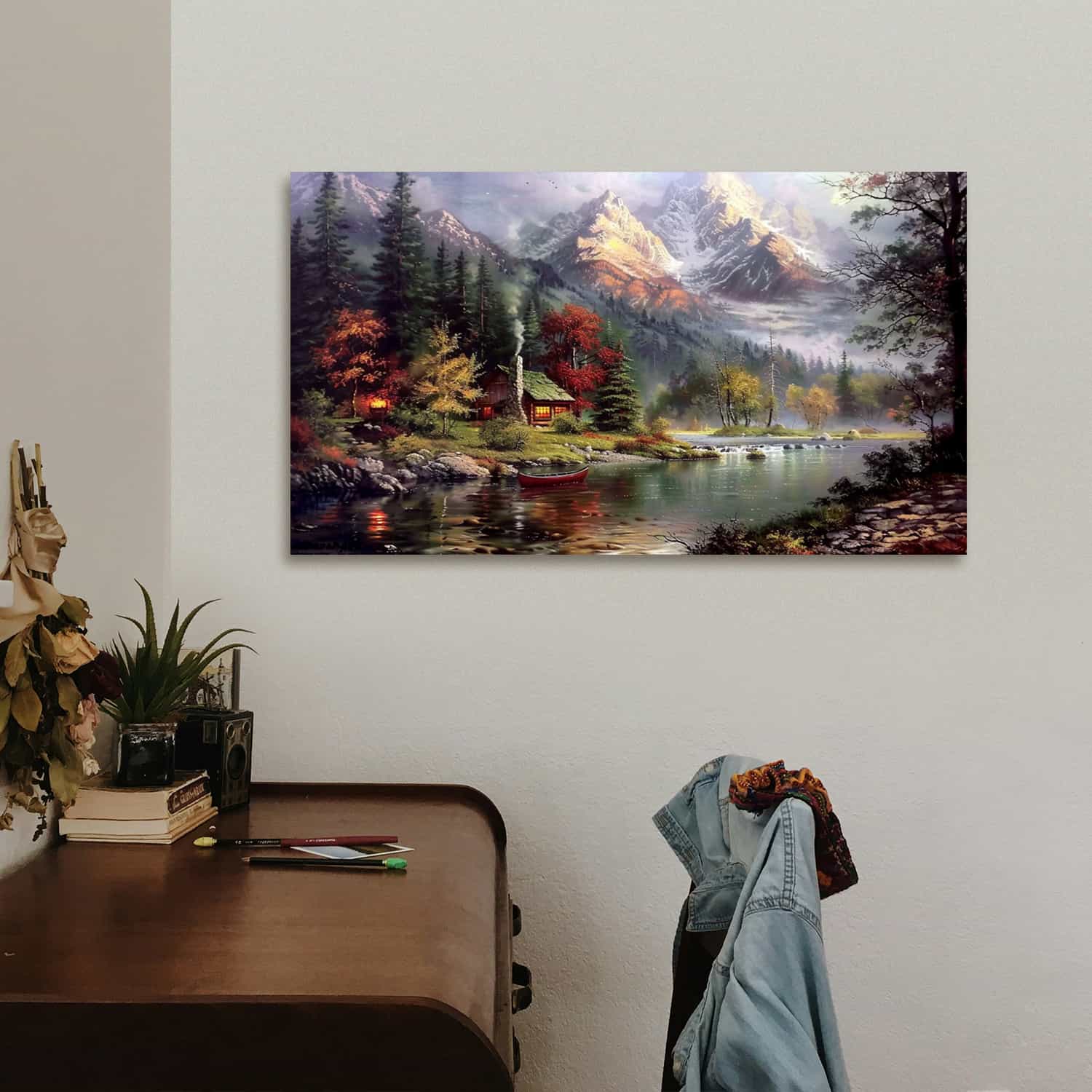 House With Smoke Canvas Art