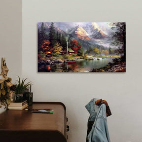 House With Smoke Canvas Art