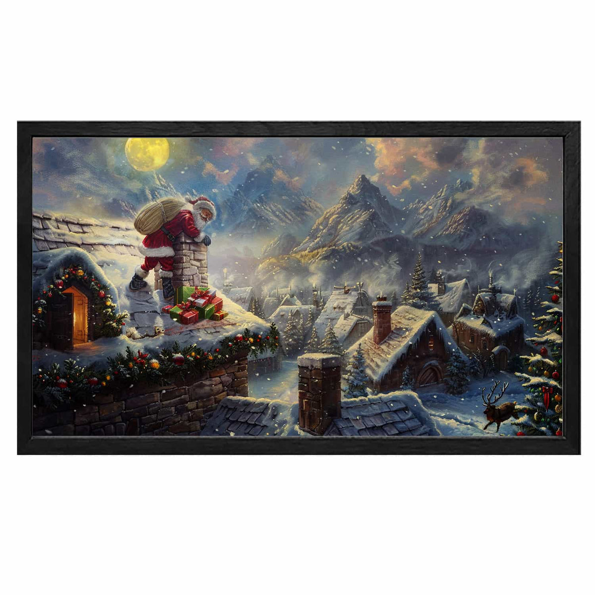 Santa Delivers Presents Canvas Art