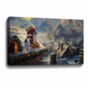 Santa Delivers Presents Canvas Art