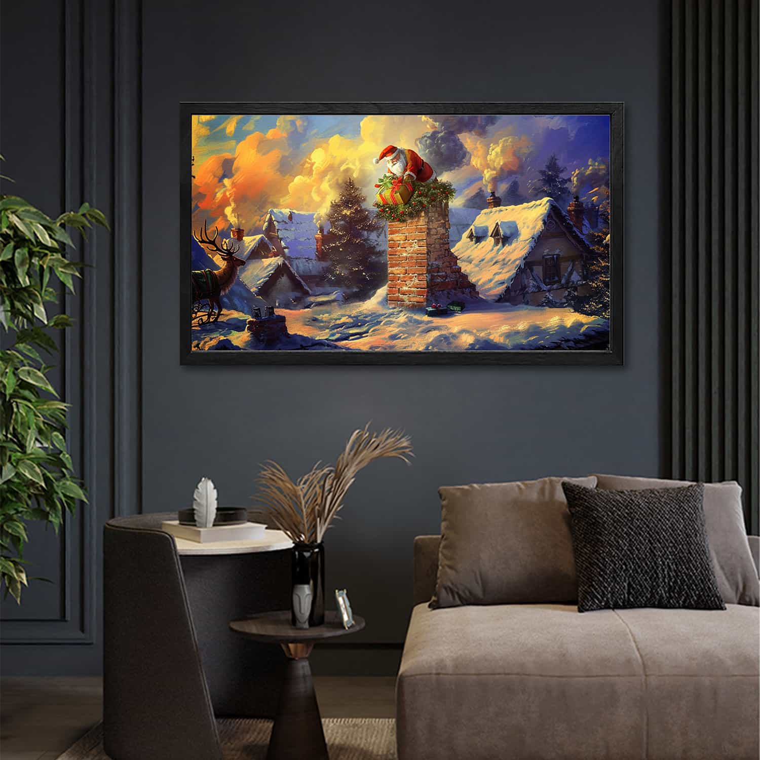 Santa Delivers Gifts Canvas Art