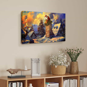 Santa Delivers Gifts Canvas Art