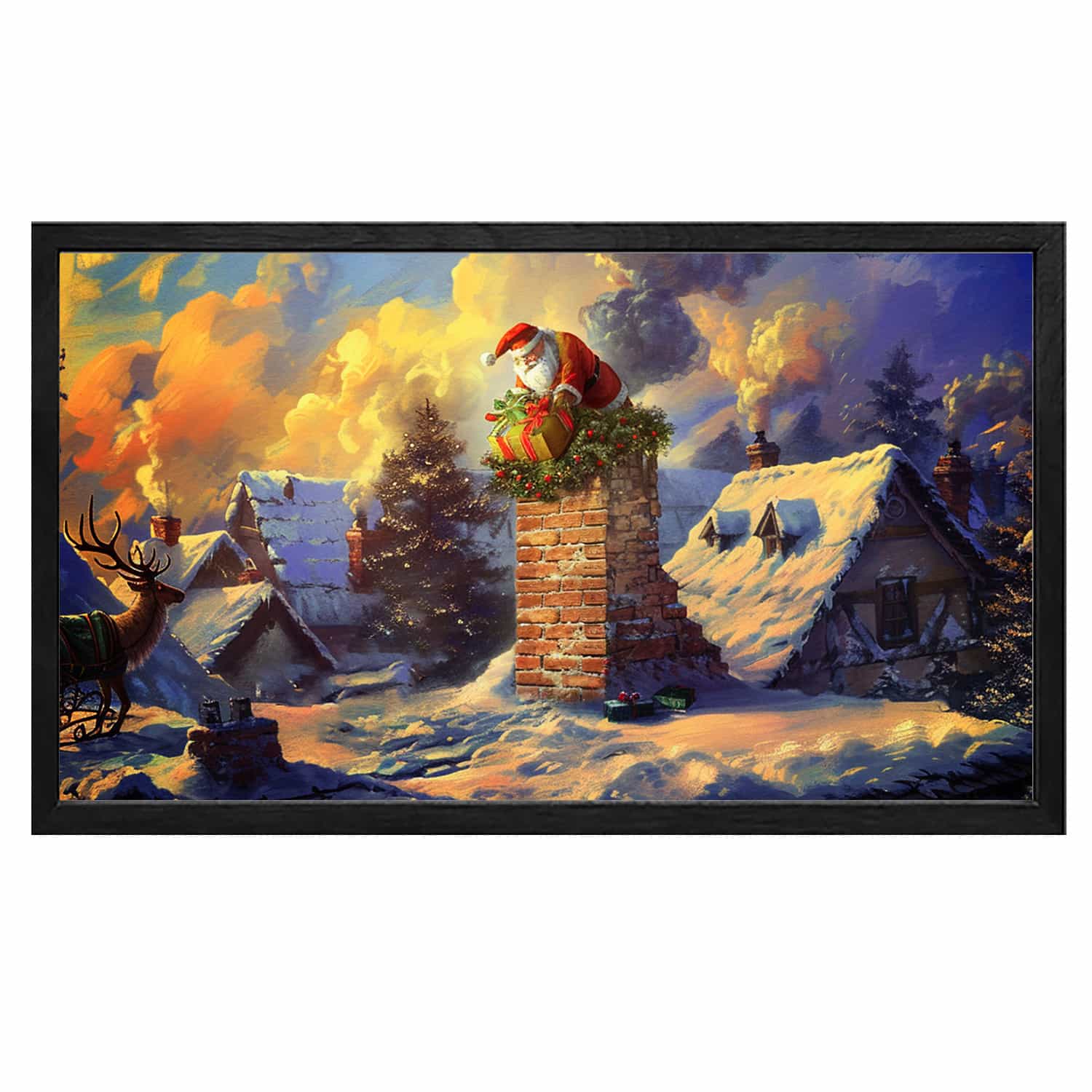 Santa Delivers Gifts Canvas Art
