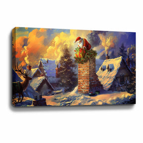 Santa Delivers Gifts Canvas Art