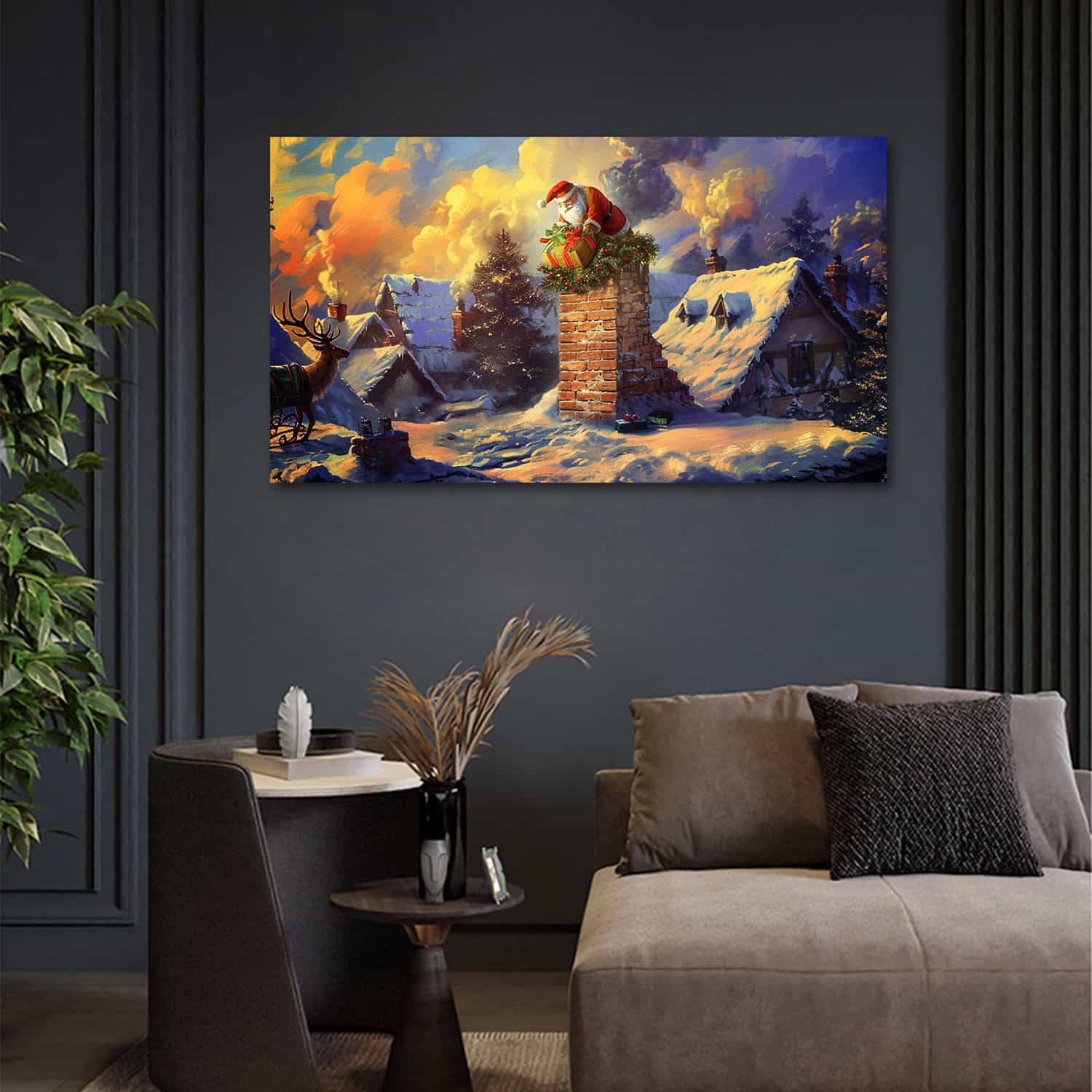 Santa Delivers Gifts Canvas Art