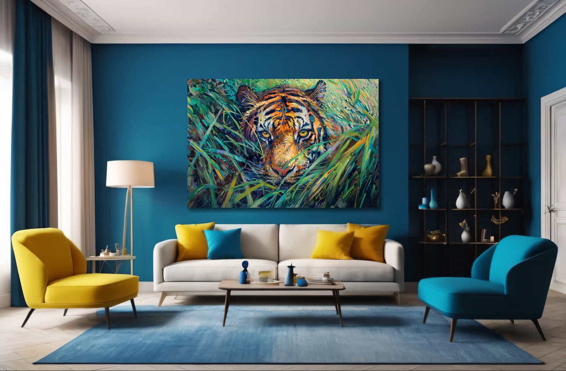 Hiding Tiger Canvas Art