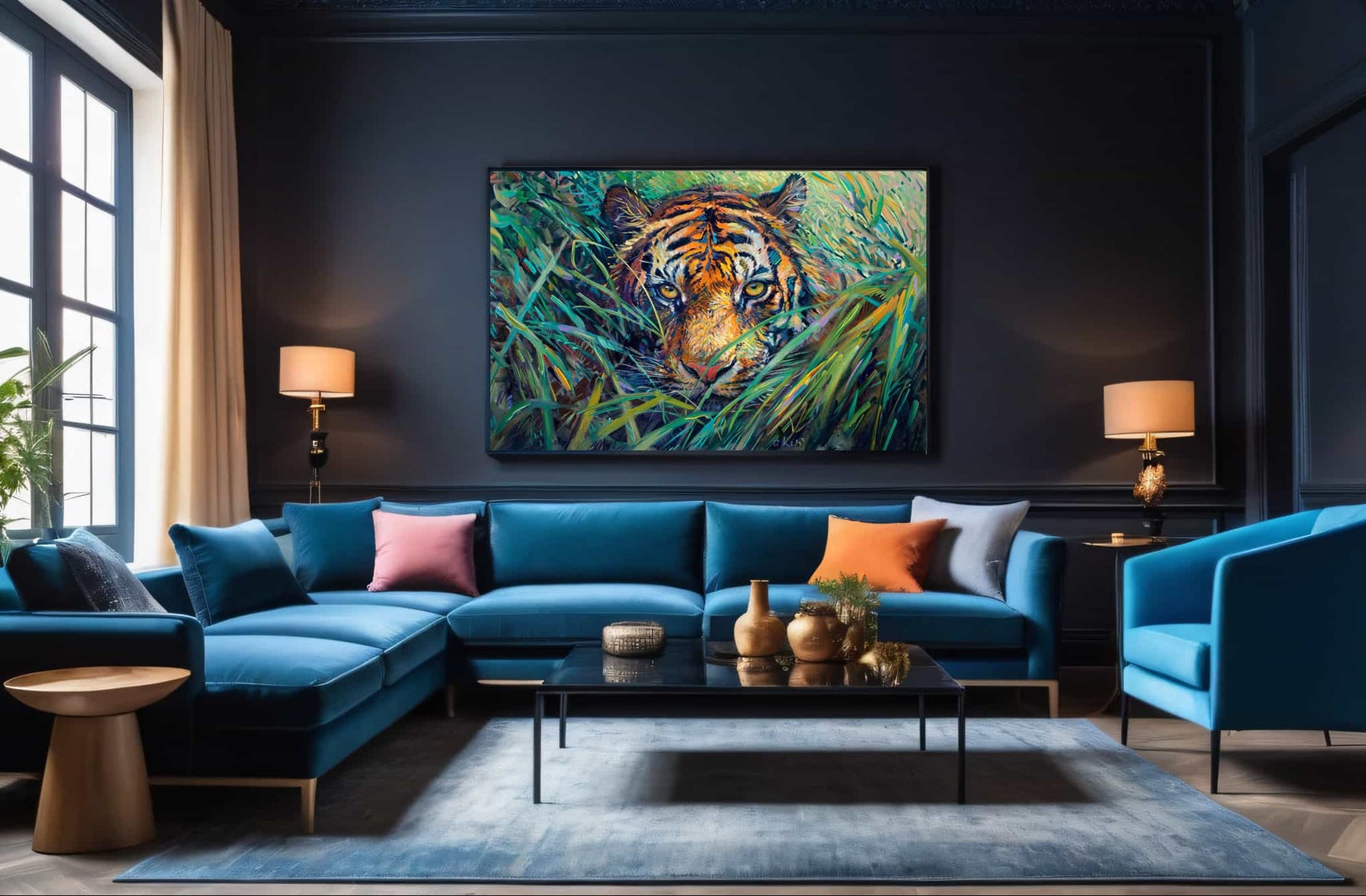 Hiding Tiger Canvas Art