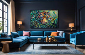 Hiding Tiger Canvas Art